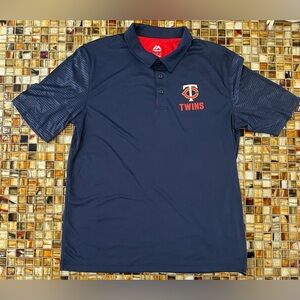 Minnesota Twins Men's Majestic Short Sleeve Polo Shirt~Large~New without Tag